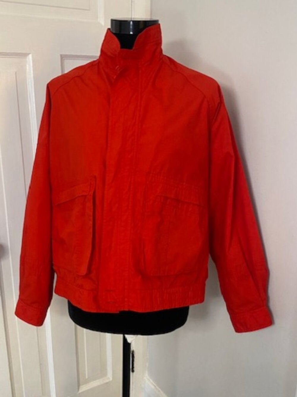 Vintage Yves Saint Laurent Windbreaker Jacket Red 38 Zipper